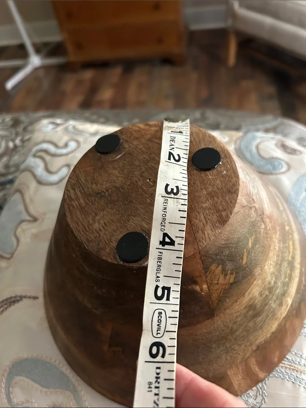 Set of Two Rustic Wooden Decorative Bowls - Dark Brown